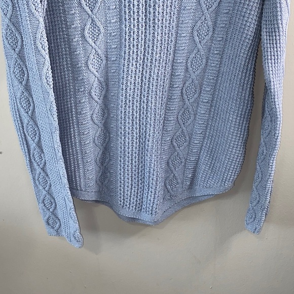 JEANNE PIERRE Soft Blue Cable Knit Sweater - Picture 3 of 11